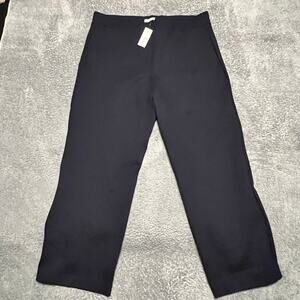 LOFT Pants Womens XXL (39x28) Blue Pull On Straight Leg Ponte Knit Pockets Work
